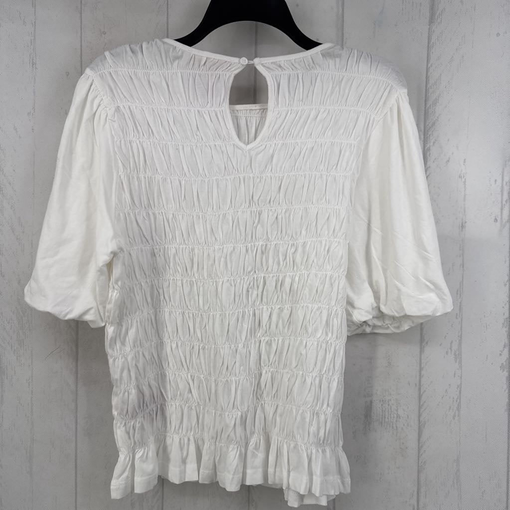 L smocked s/s top
