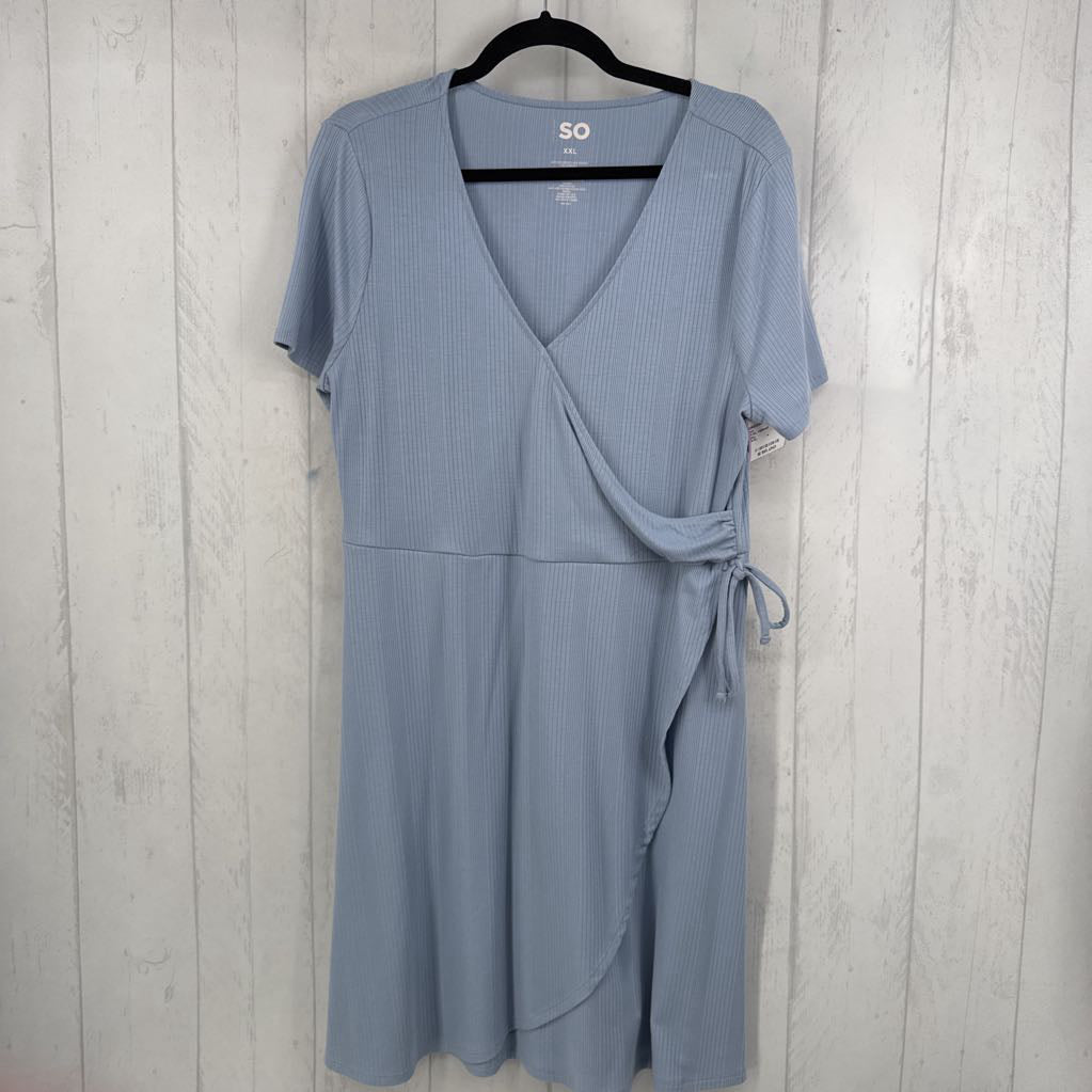 XXL ribbed crossover s/s dress