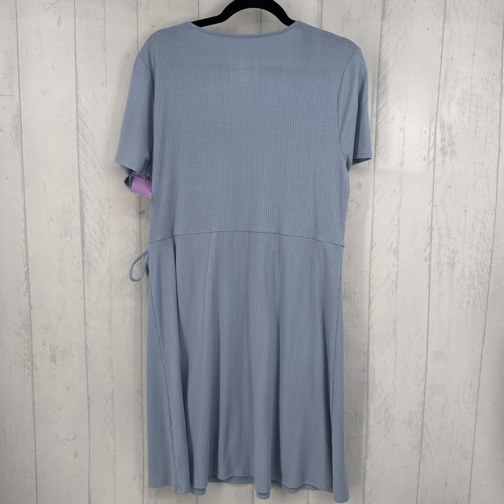 XXL ribbed crossover s/s dress