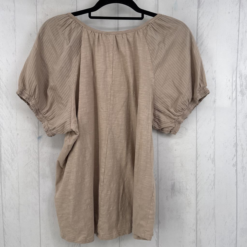XXL scoop neck ribbed slv top s/s