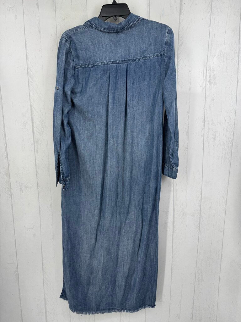XS l/s button maxi shirt dress