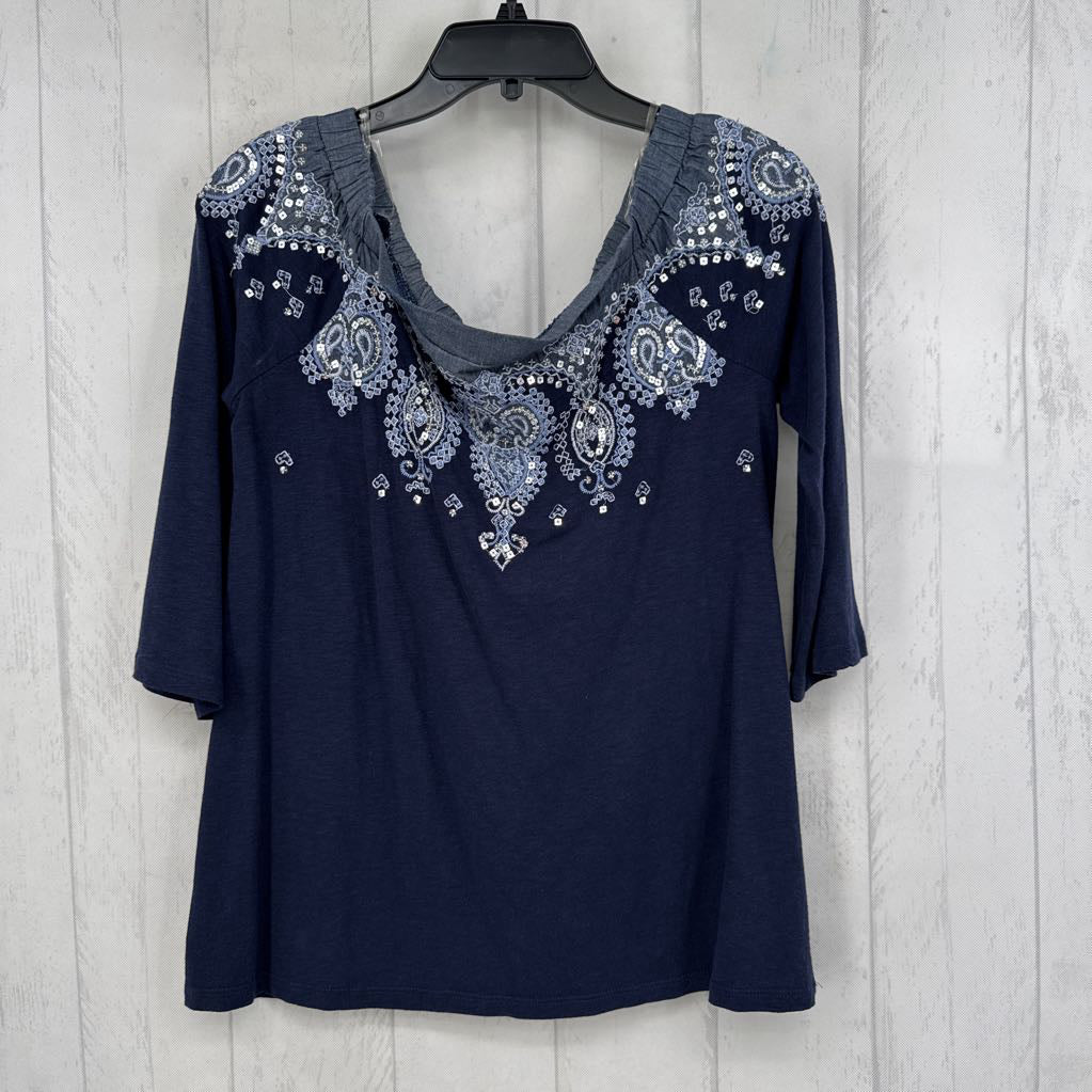 R69 M embroidered off shoulder top
