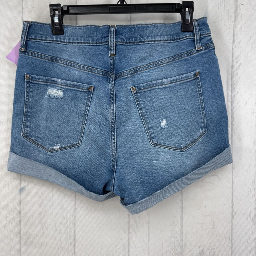 12 hi-rise jean shorts