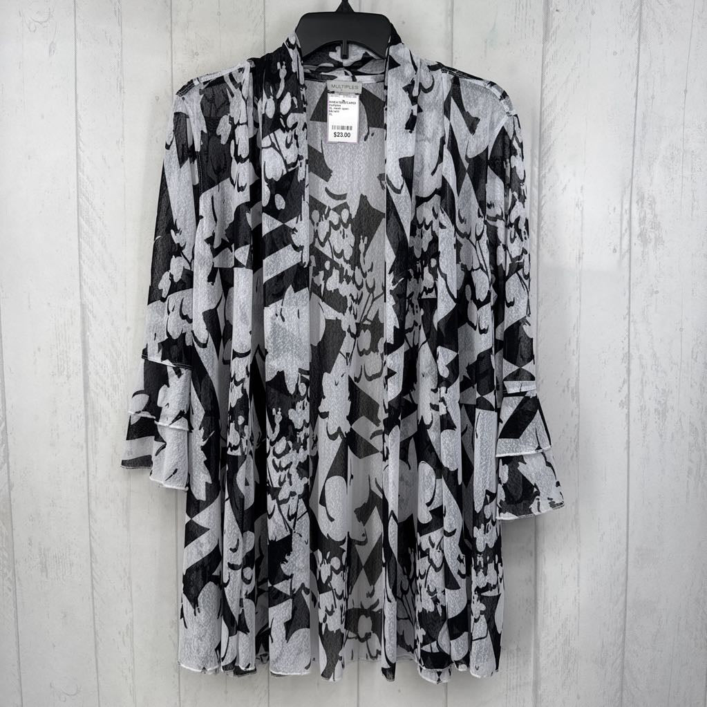 XL mesh open front flowy cardi