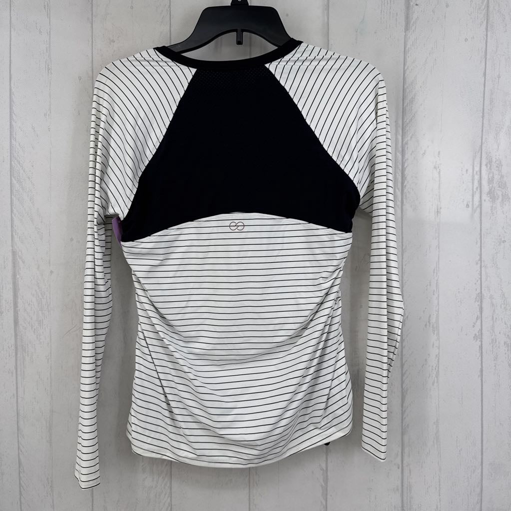 R50 M striped quarter zip l/s top