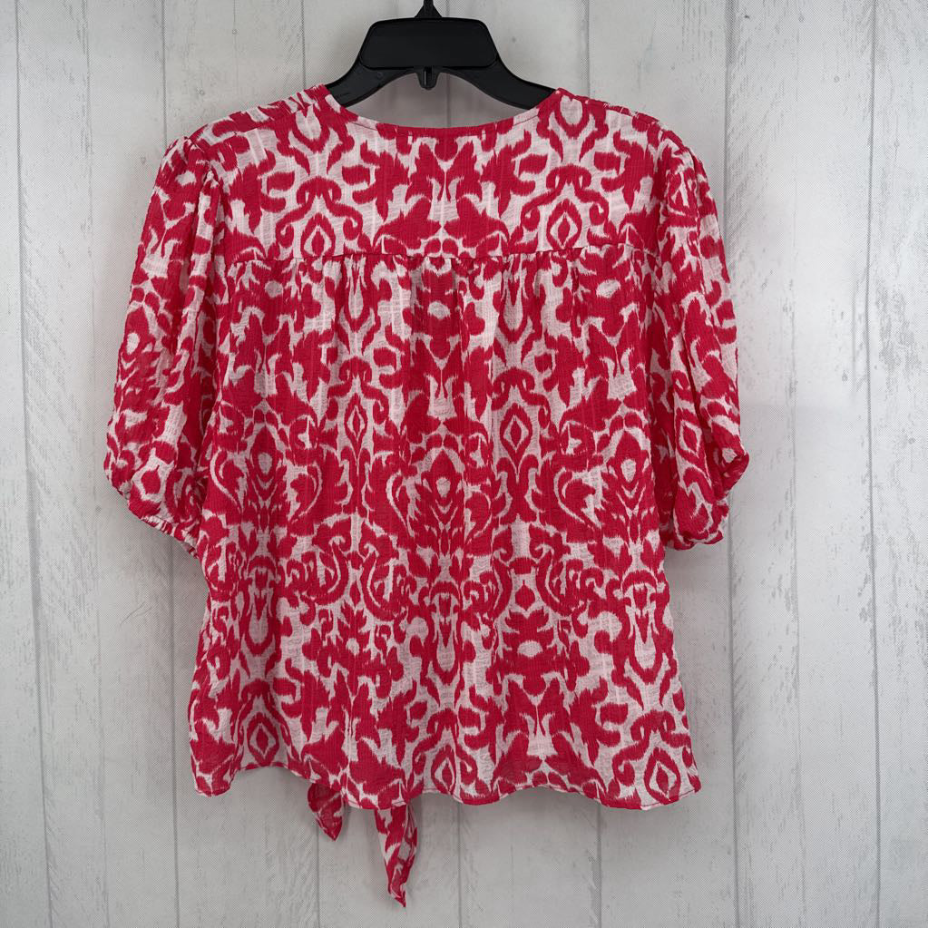 XL damask print s/s button shirt