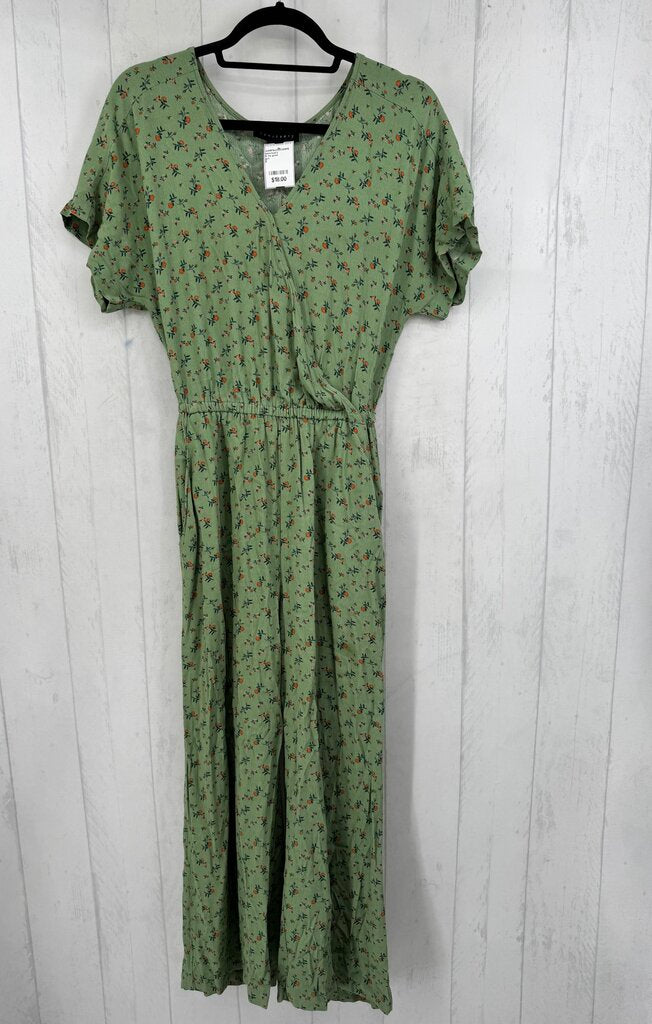 S flo print crossover s/s jumpsuit