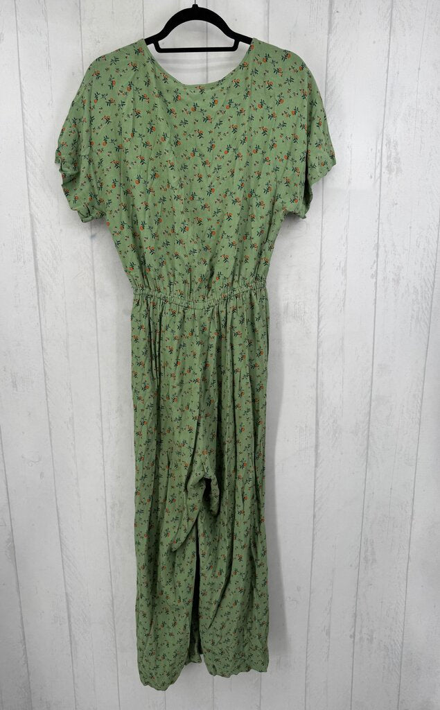 S flo print crossover s/s jumpsuit