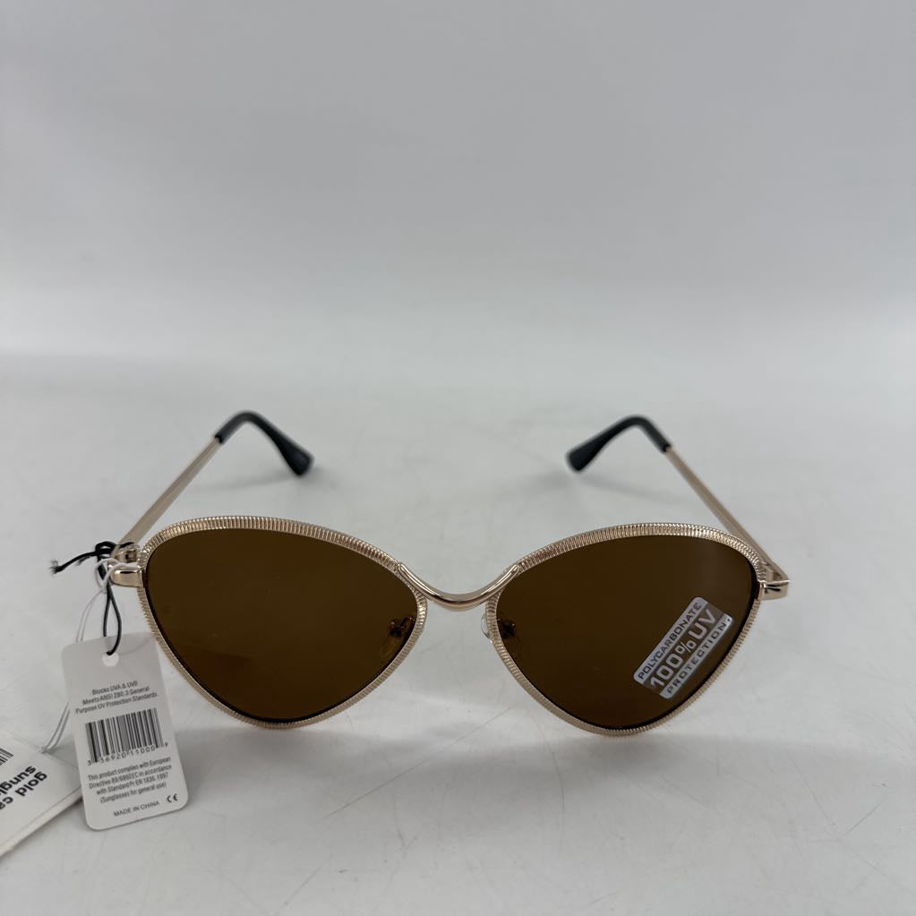 gold cat eye frame sunglasses