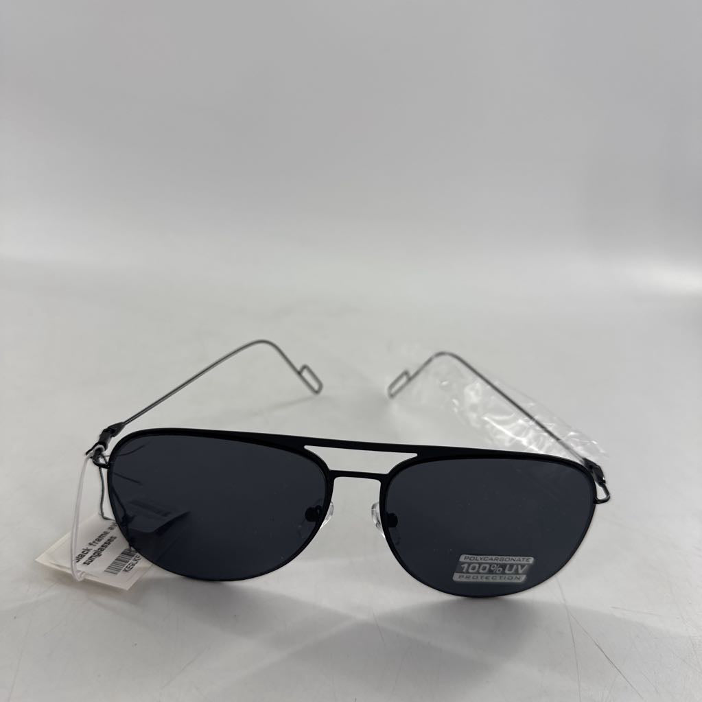 black frame aviator sunglasses
