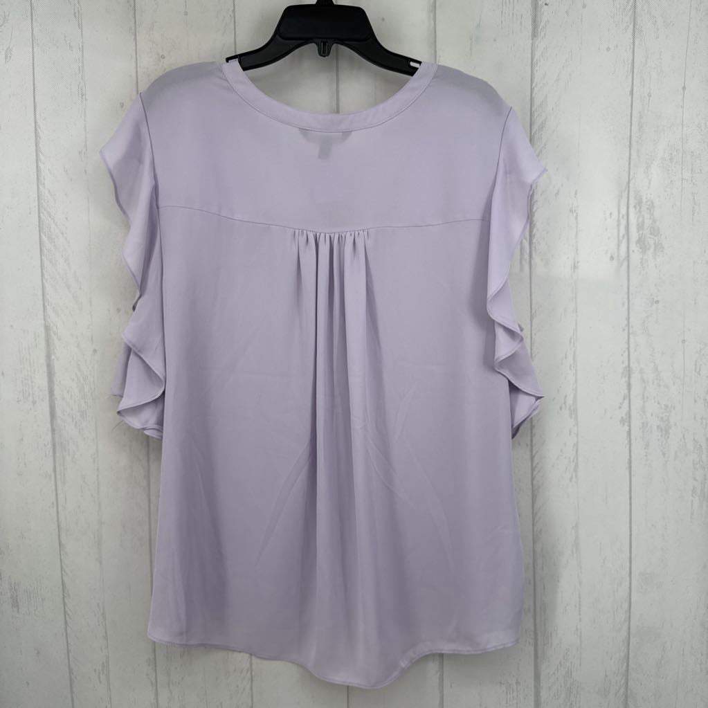 XL split neck flutter slv top