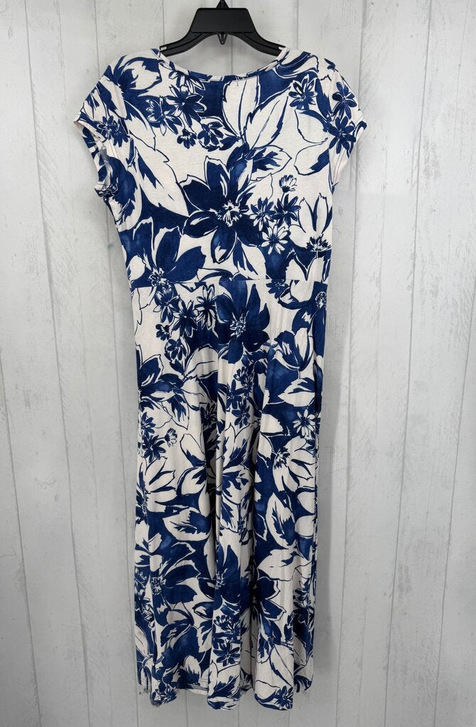 XL flo print v-neck s/s dress