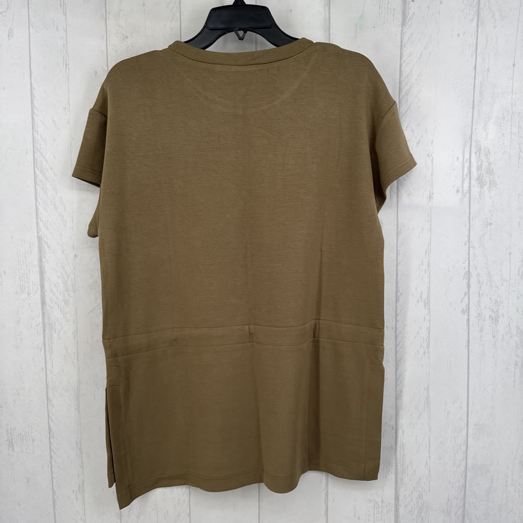 S crewneck elastic waist s/s tunic