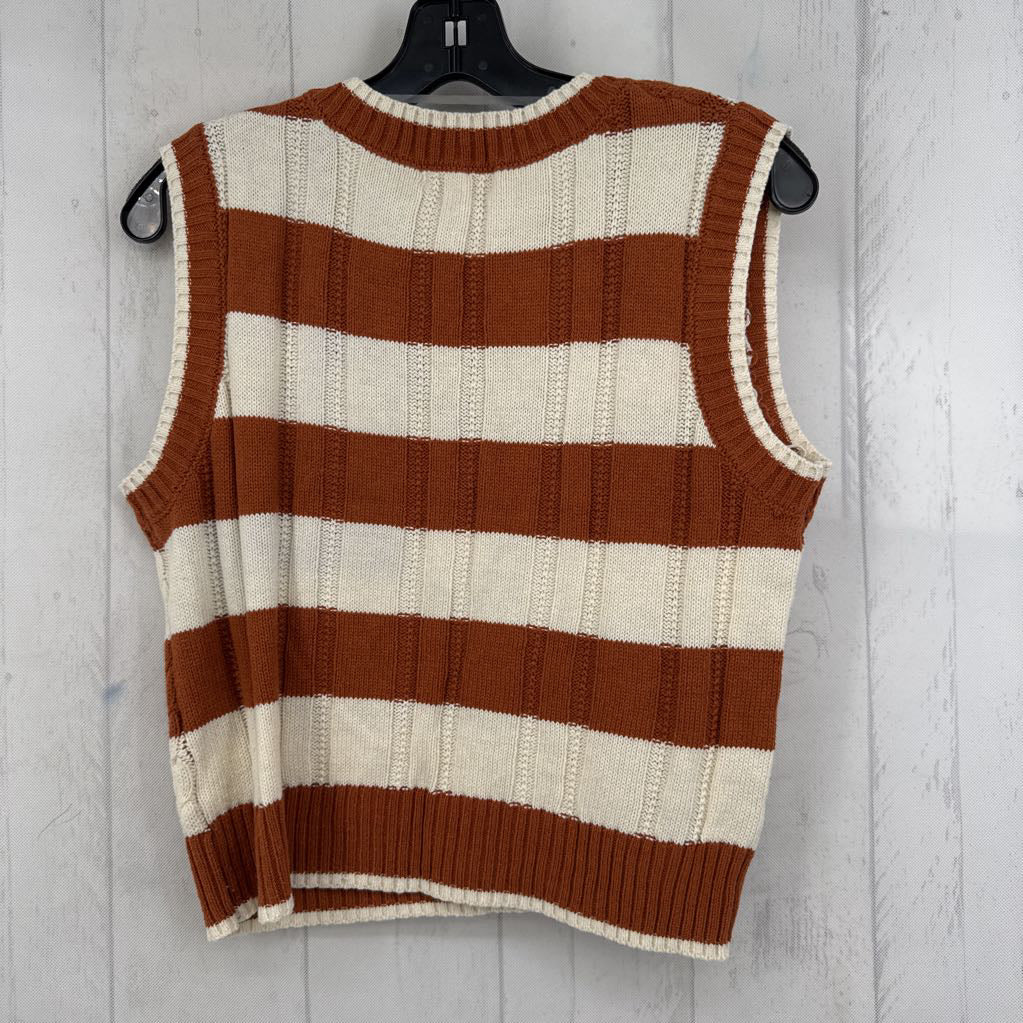 M striped cable knit sweater vest