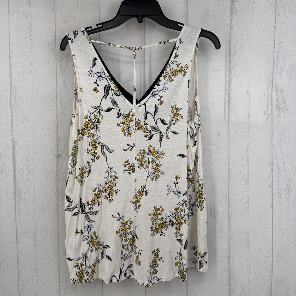 L flo print cutout back tank
