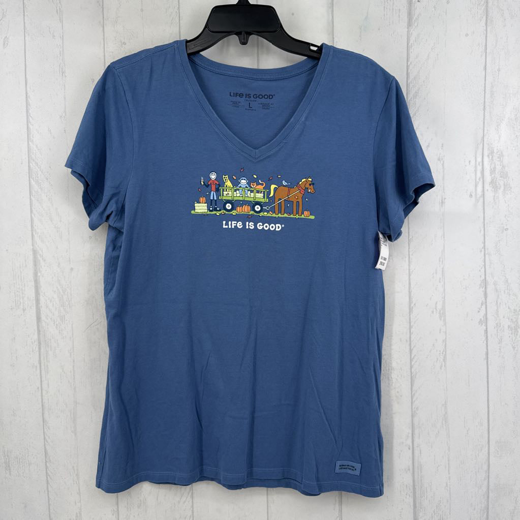 L v-neck graphic s/s tee-fall hayride