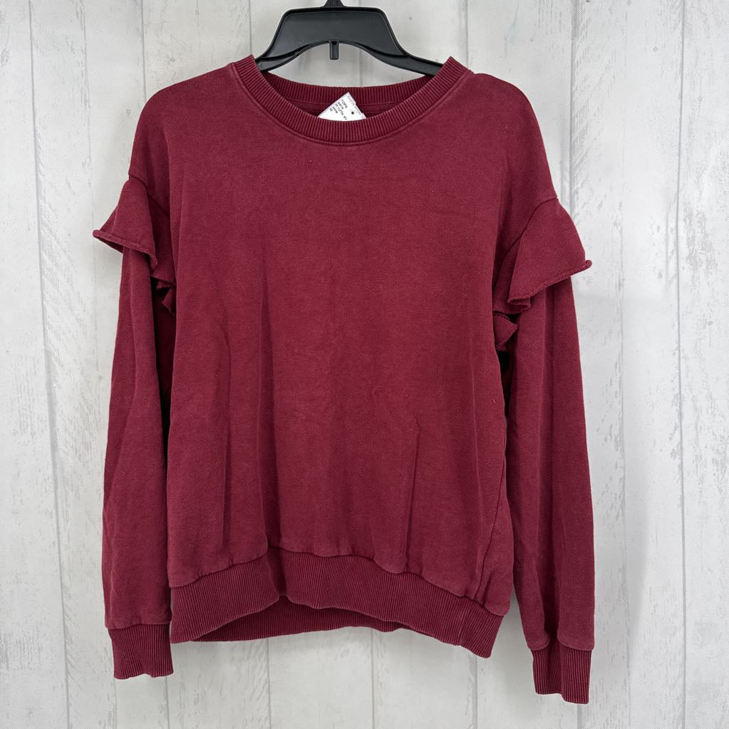 M ruffle slv pull-over sweatshirt