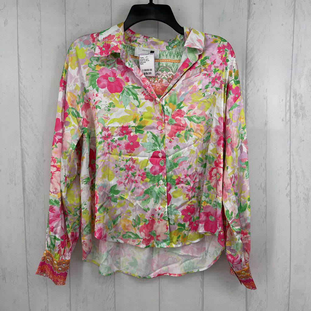 XS/S l/s floral button shirt