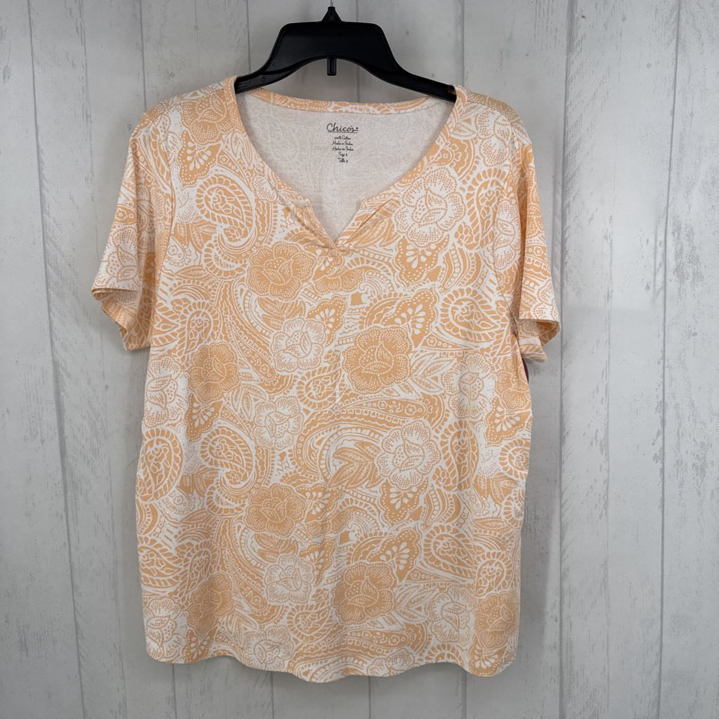 XL s/s flower print top