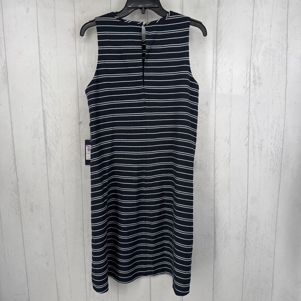 R109 6 striped slvls shift dress