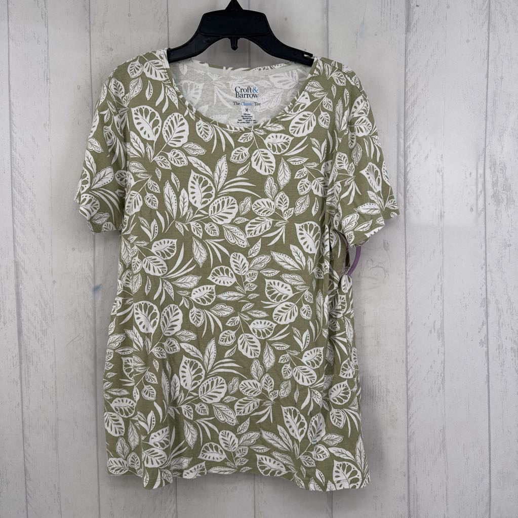 M leaf print s/s tee