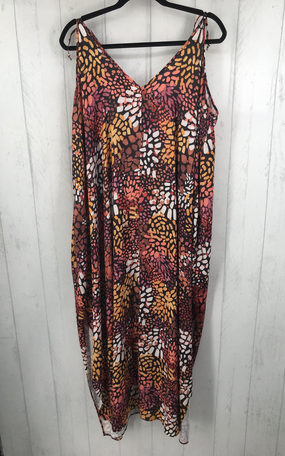 3X animal print slvls dress