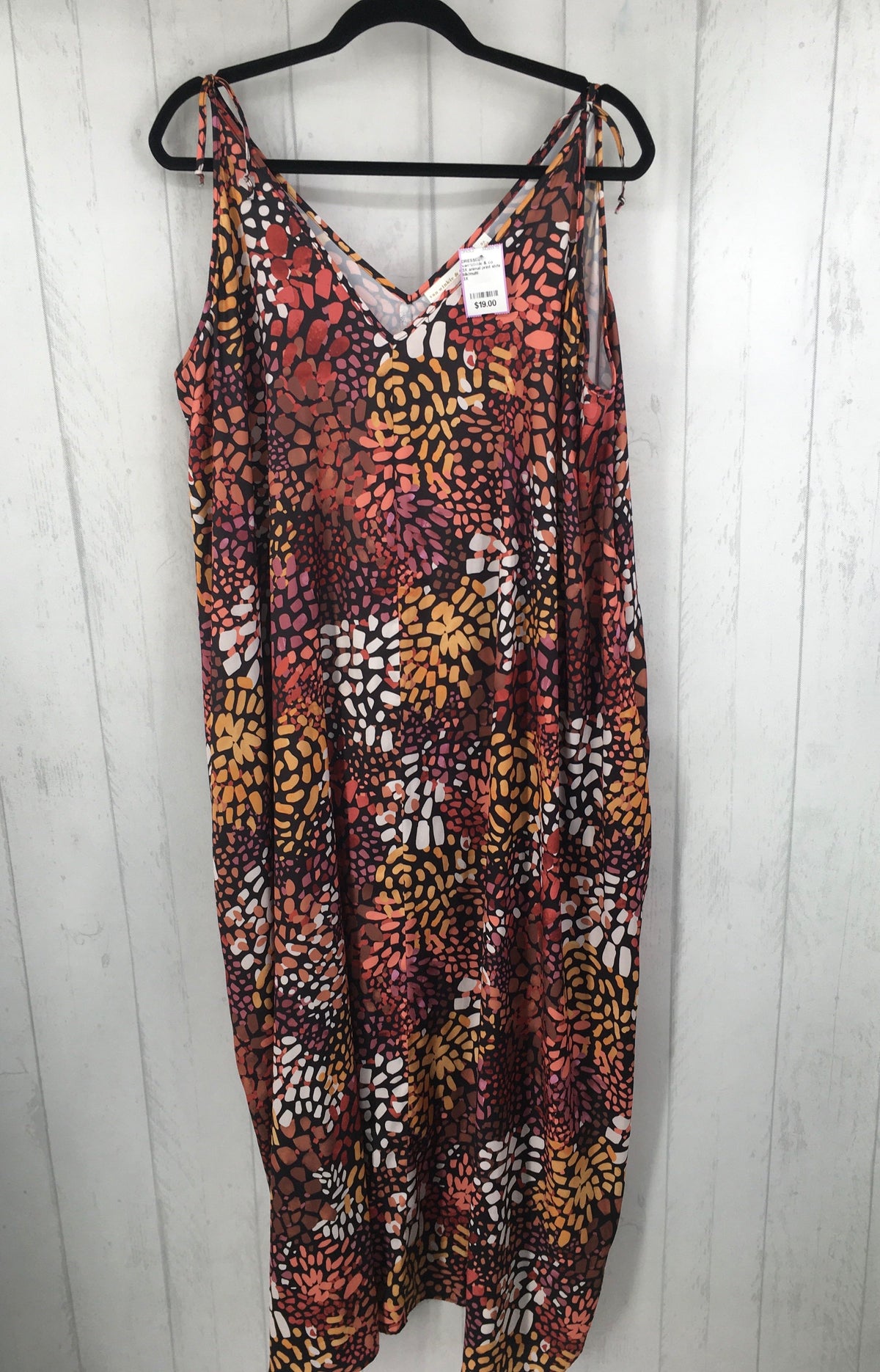 3X animal print slvls dress