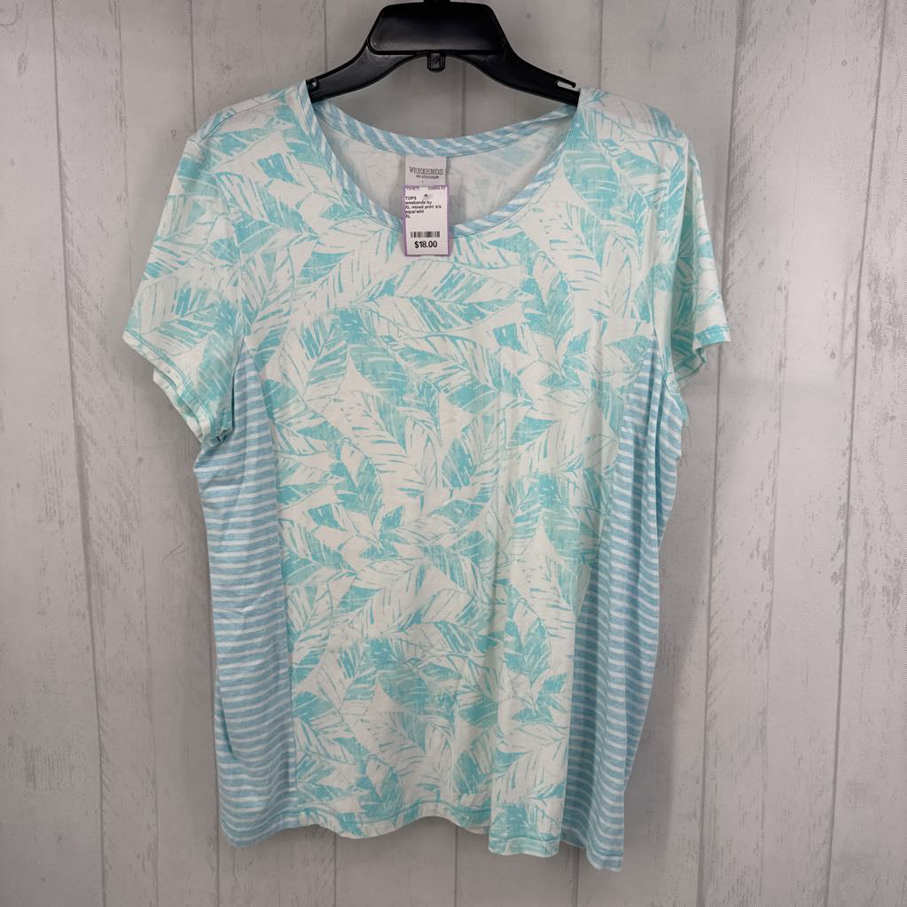 XL mixed print s/s tee