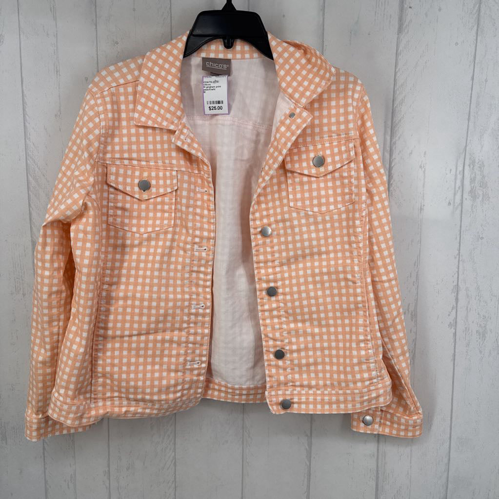 M gingham print jean jacket