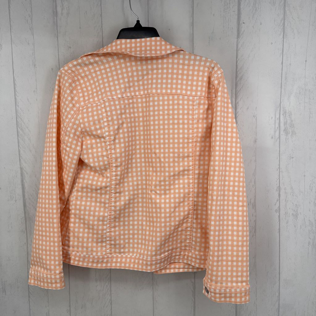 M gingham print jean jacket