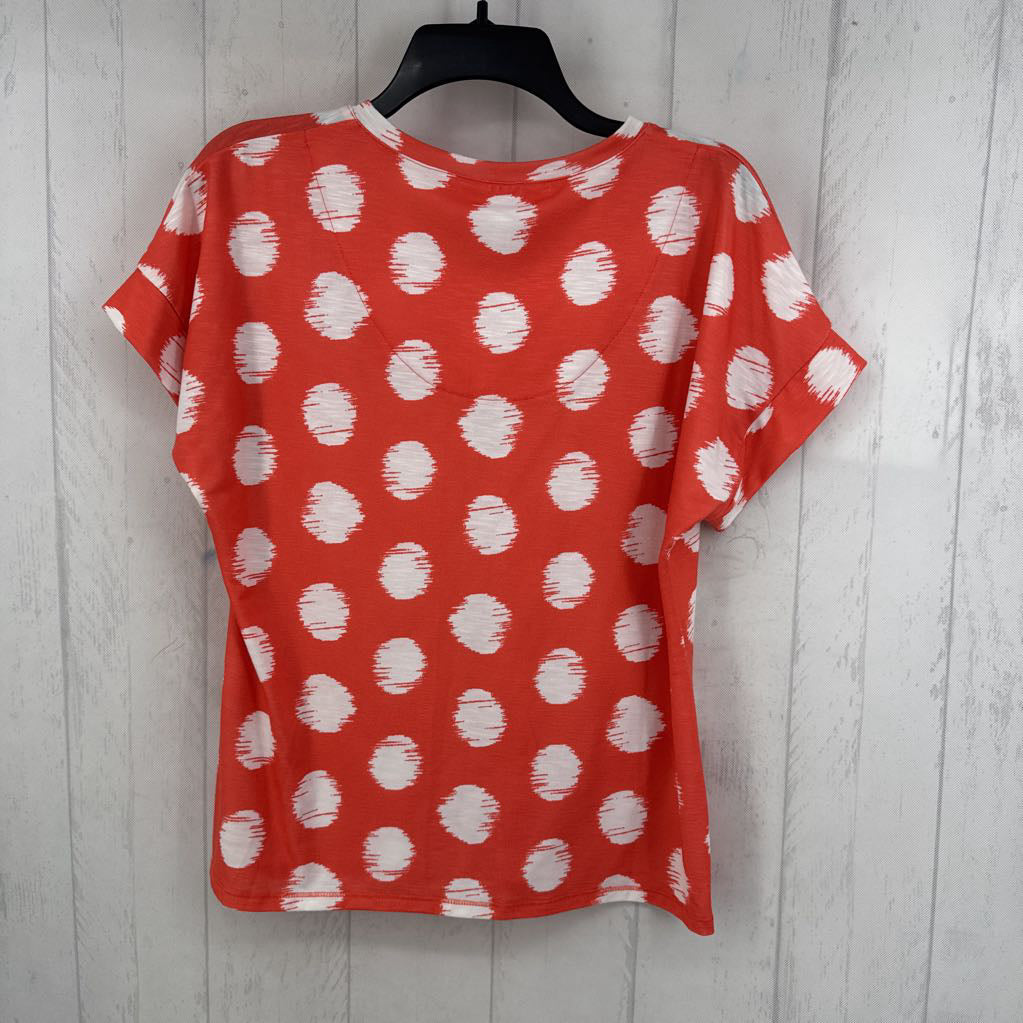 S circle print v-neck s/s tee