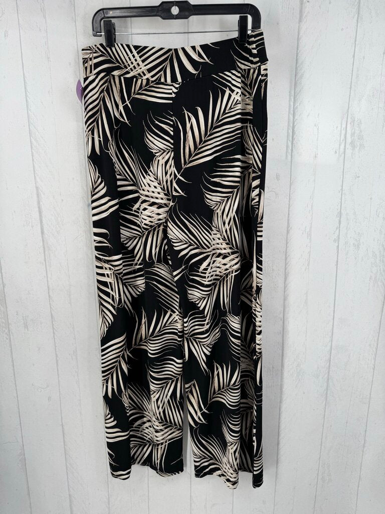 L palm print pull-on wide leg pants