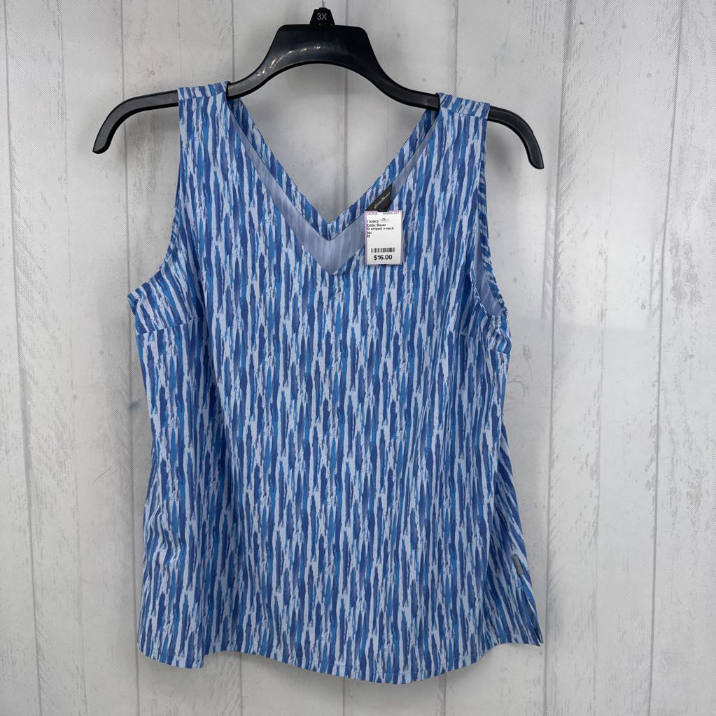 M striped v-neck tank