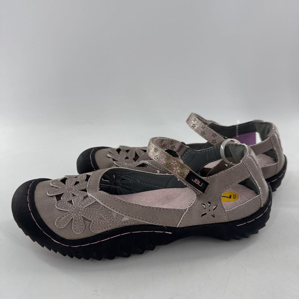 7 leather flower walking shoe