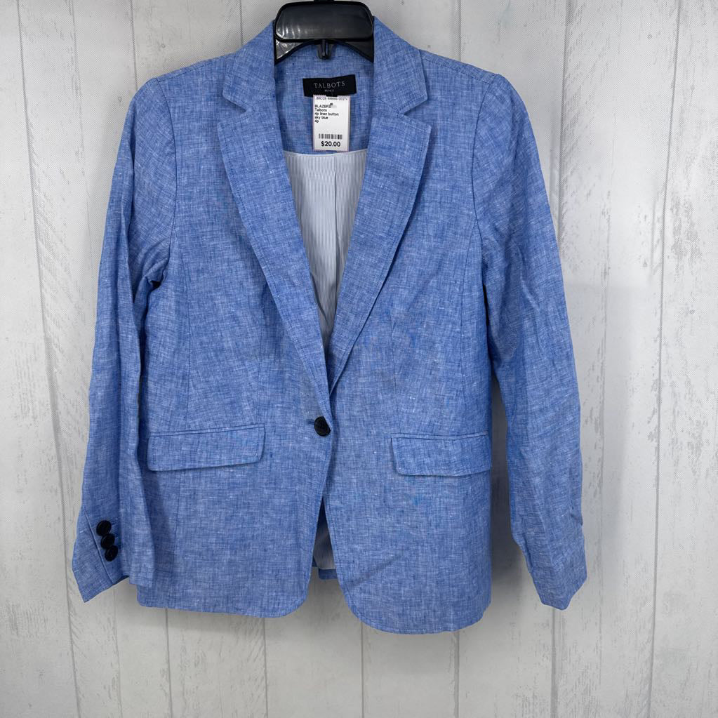 4p linen button blazer