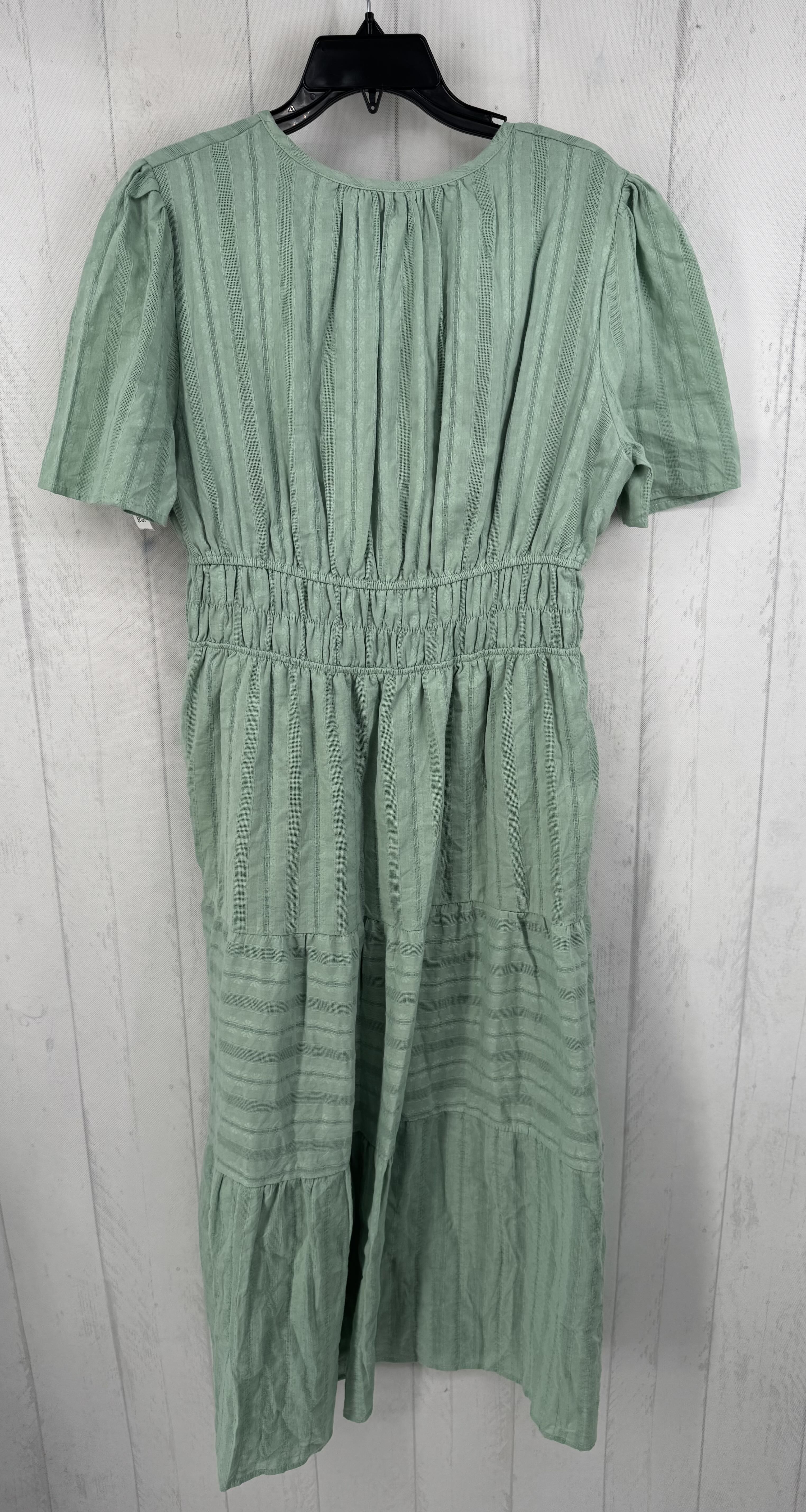 L embroidered split neck maxi dress