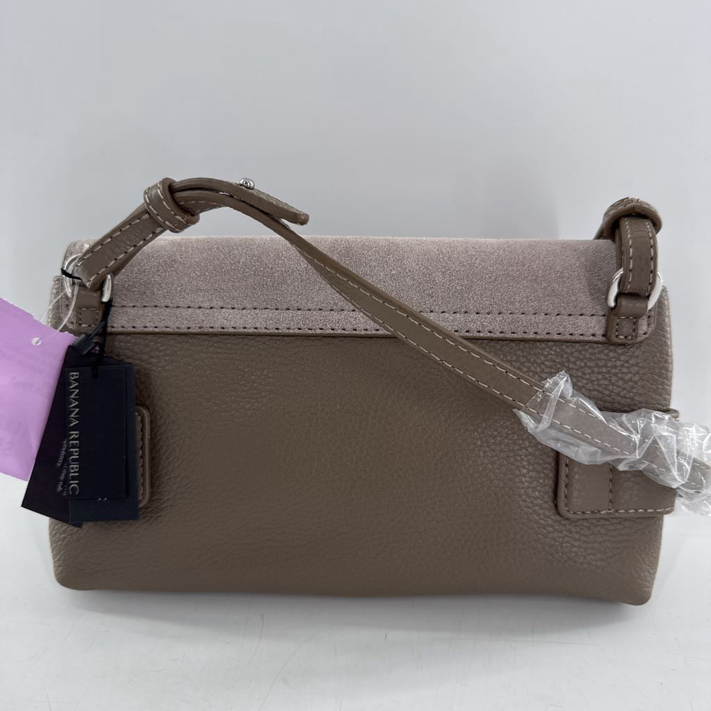 R108 suede/leather flap crossbody