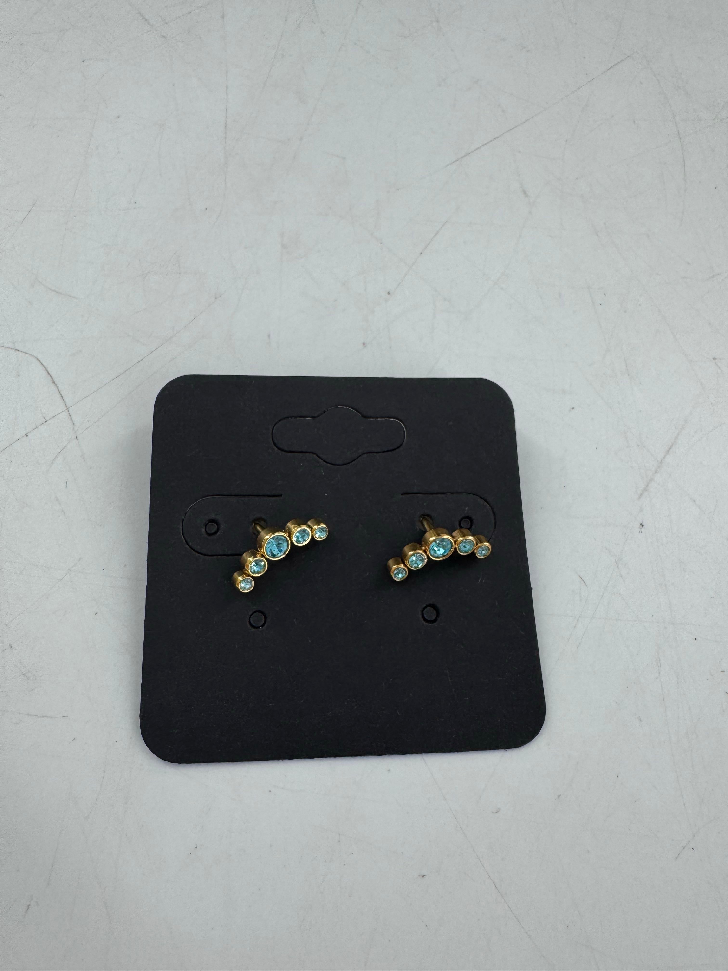 blue crystal flat back earrings