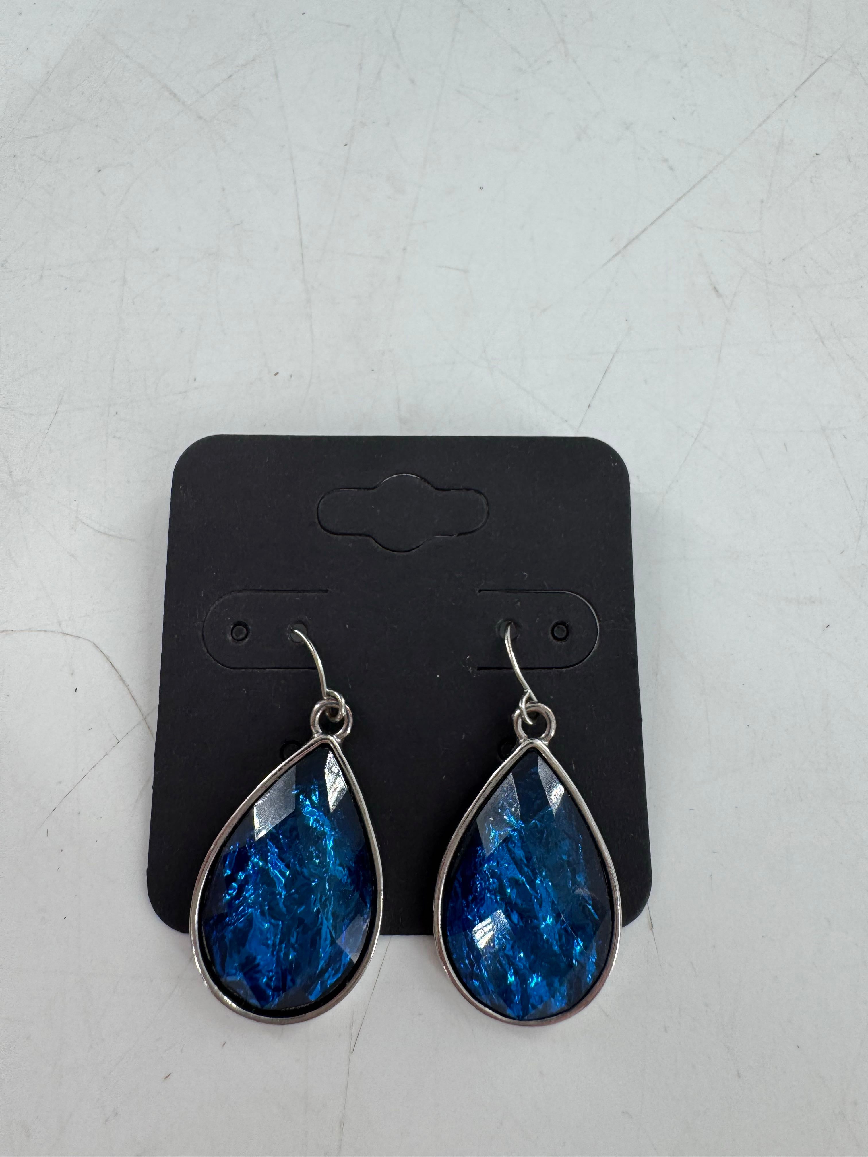 blue crystal teardrop earrings