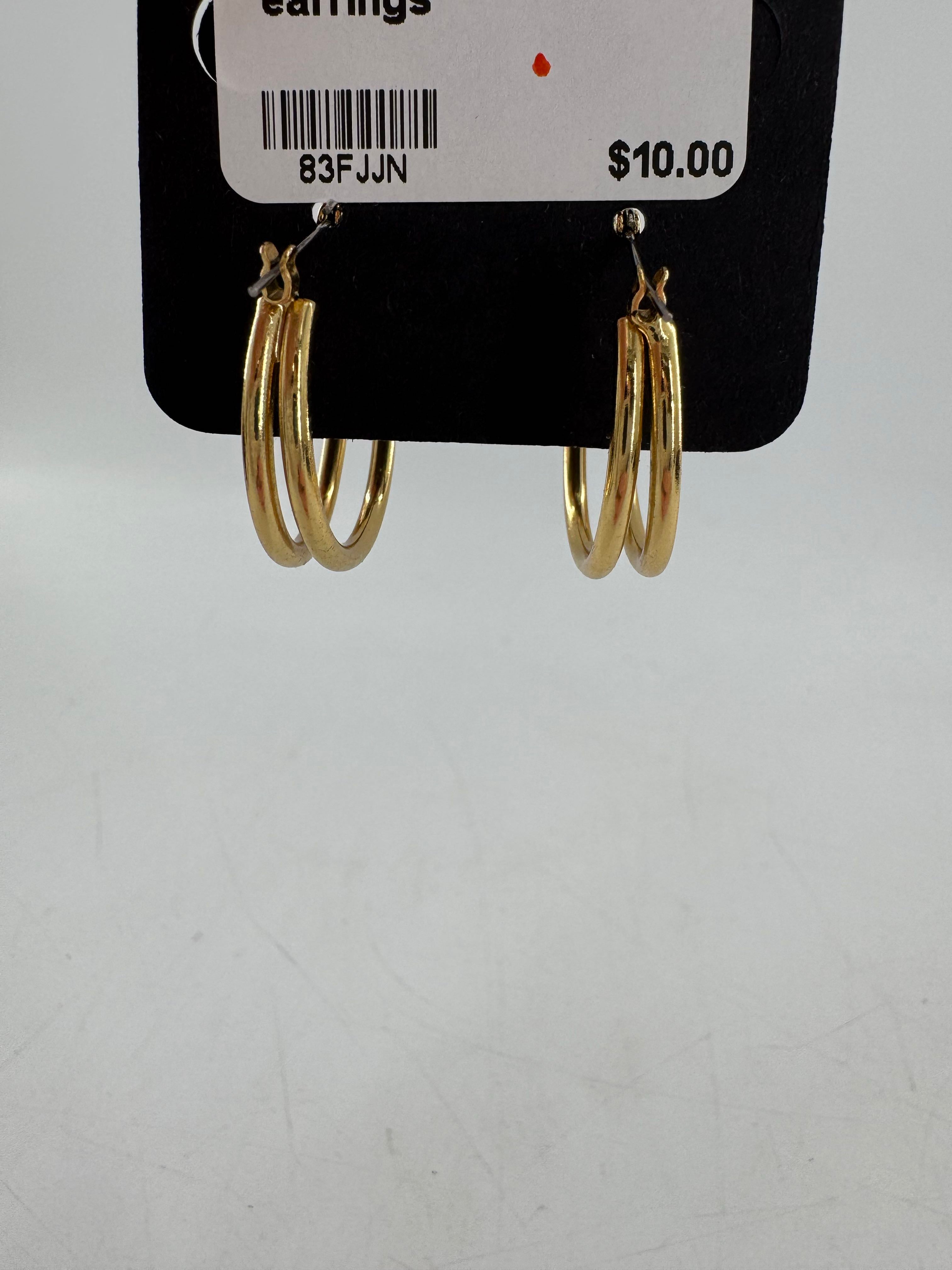 gold double hoop earrings
