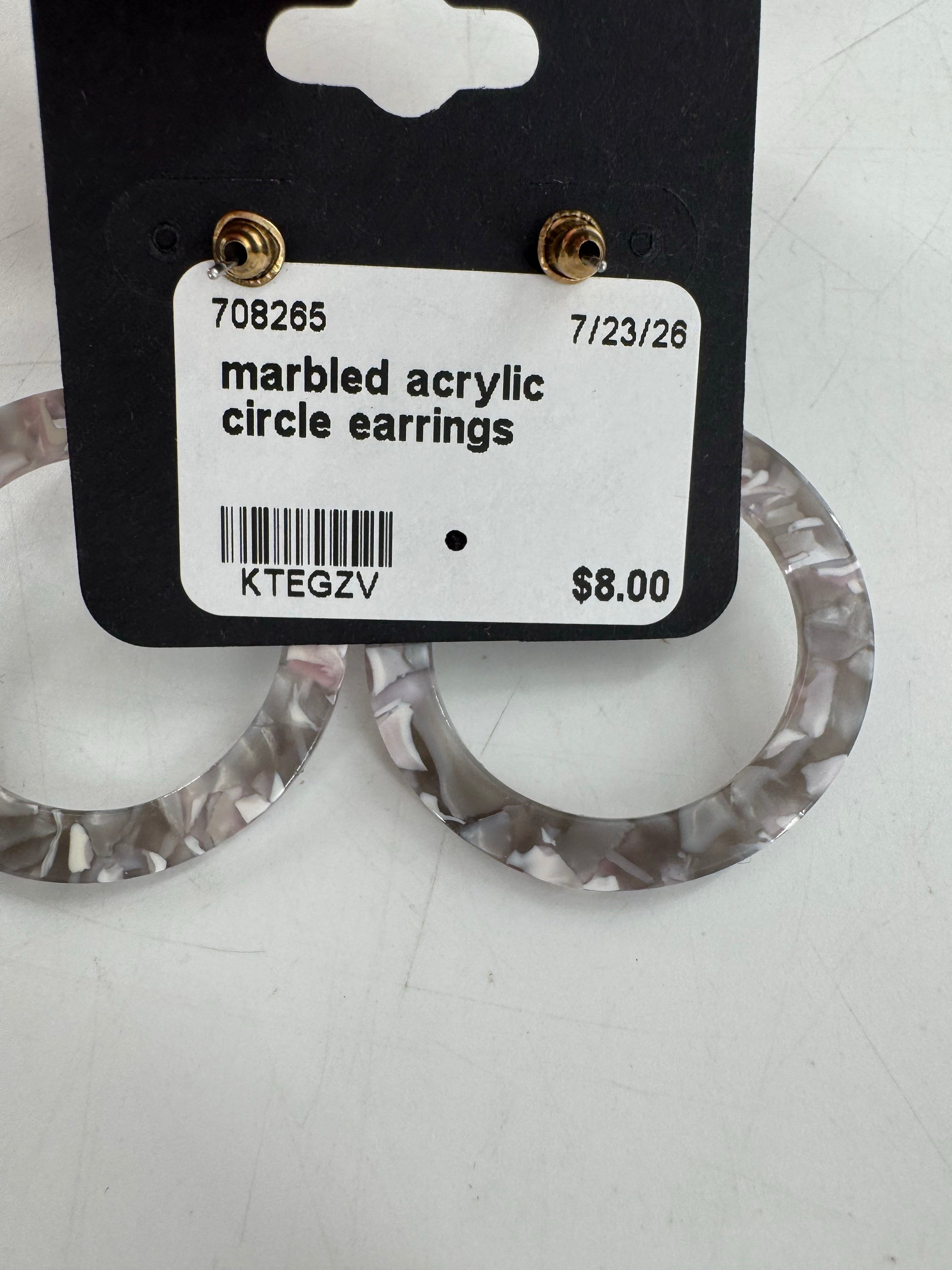 marbled acrylic circle earrings