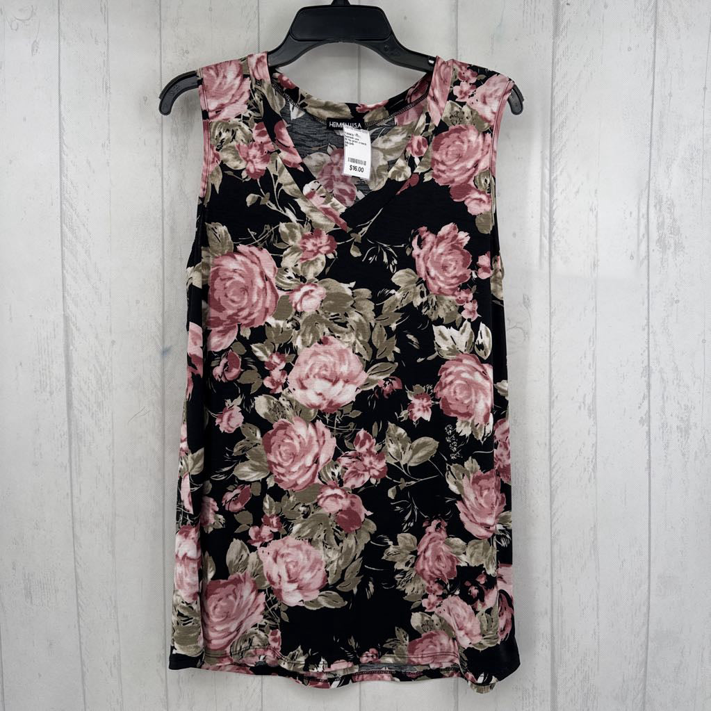 M flo print v-neck tank