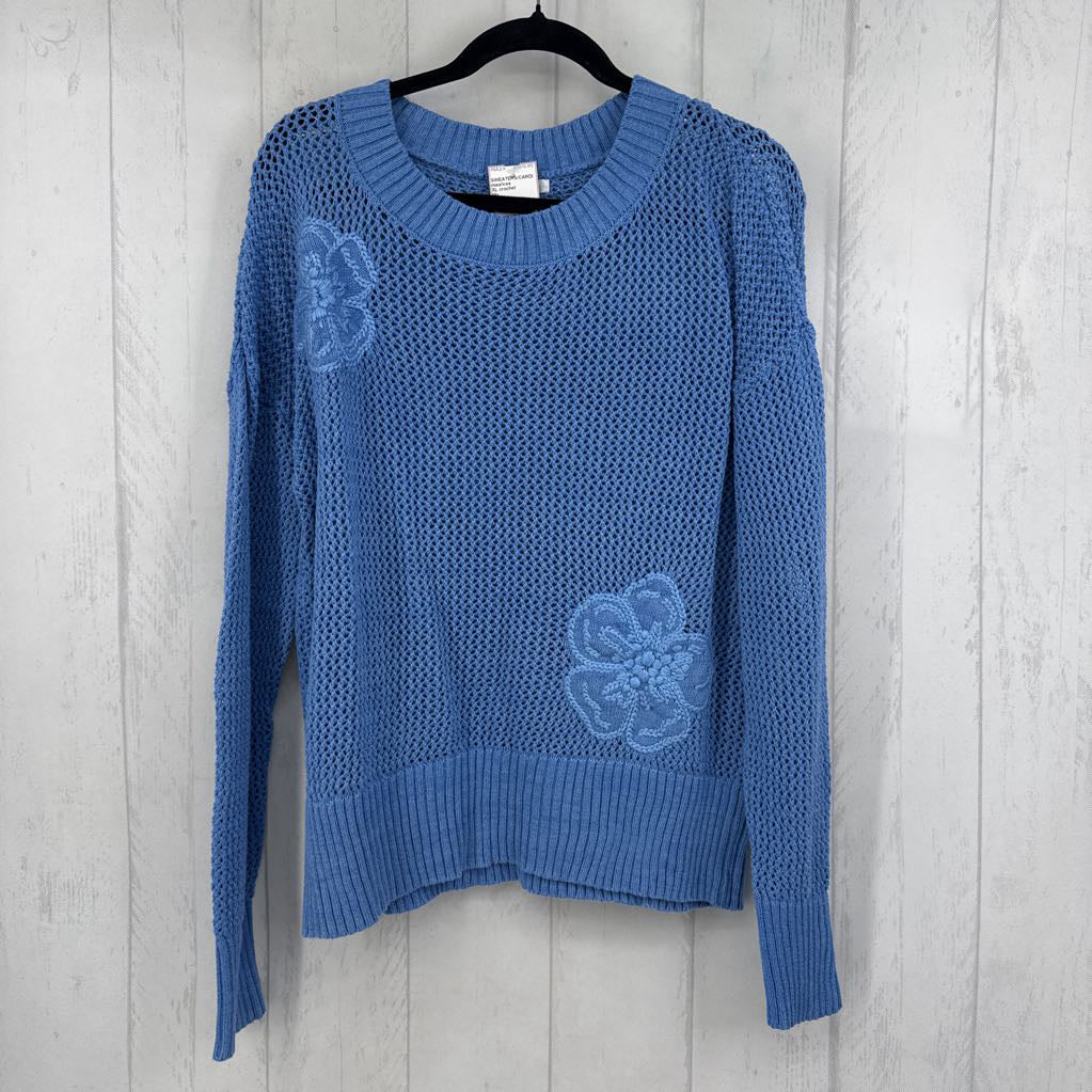 XL crochet crewneck sweater