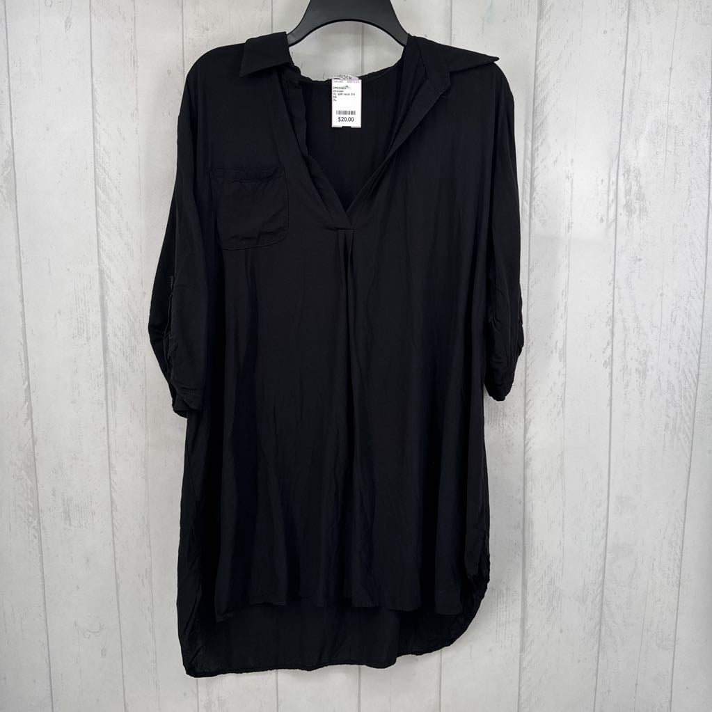 XL split neck 3/4 slv dress