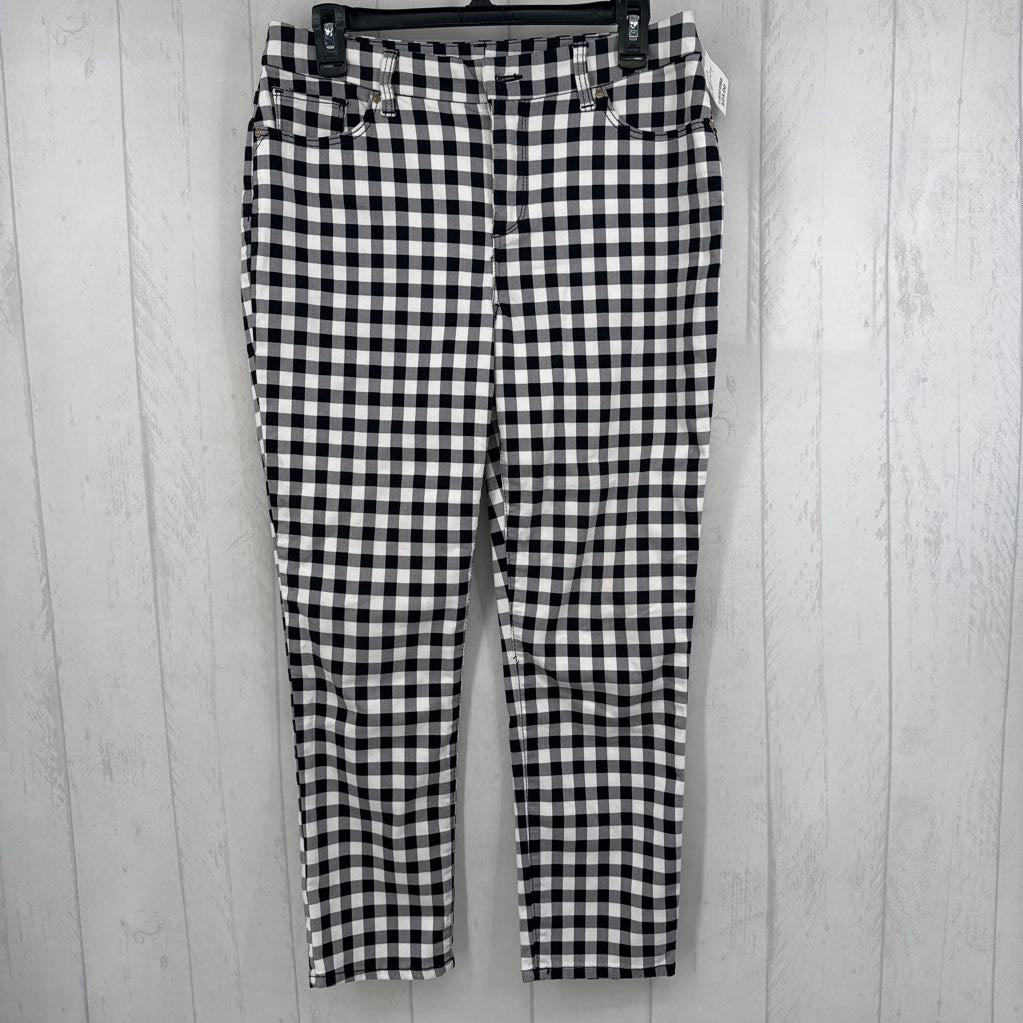 8 checkered slim leg ankle pant