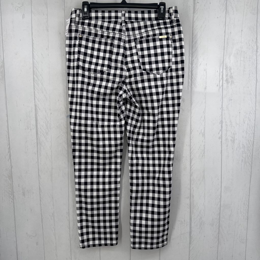 8 checkered slim leg ankle pant