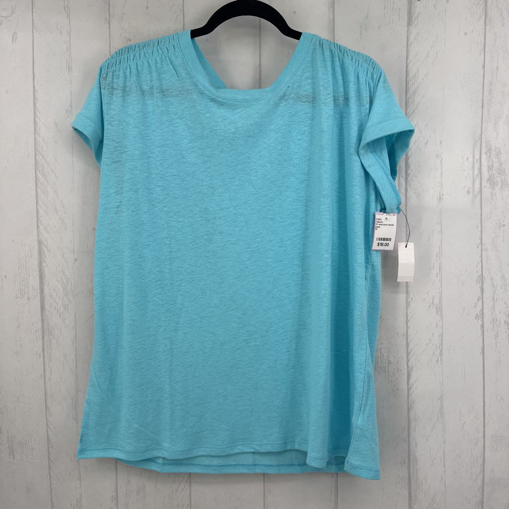 1X smocked detail s/s top