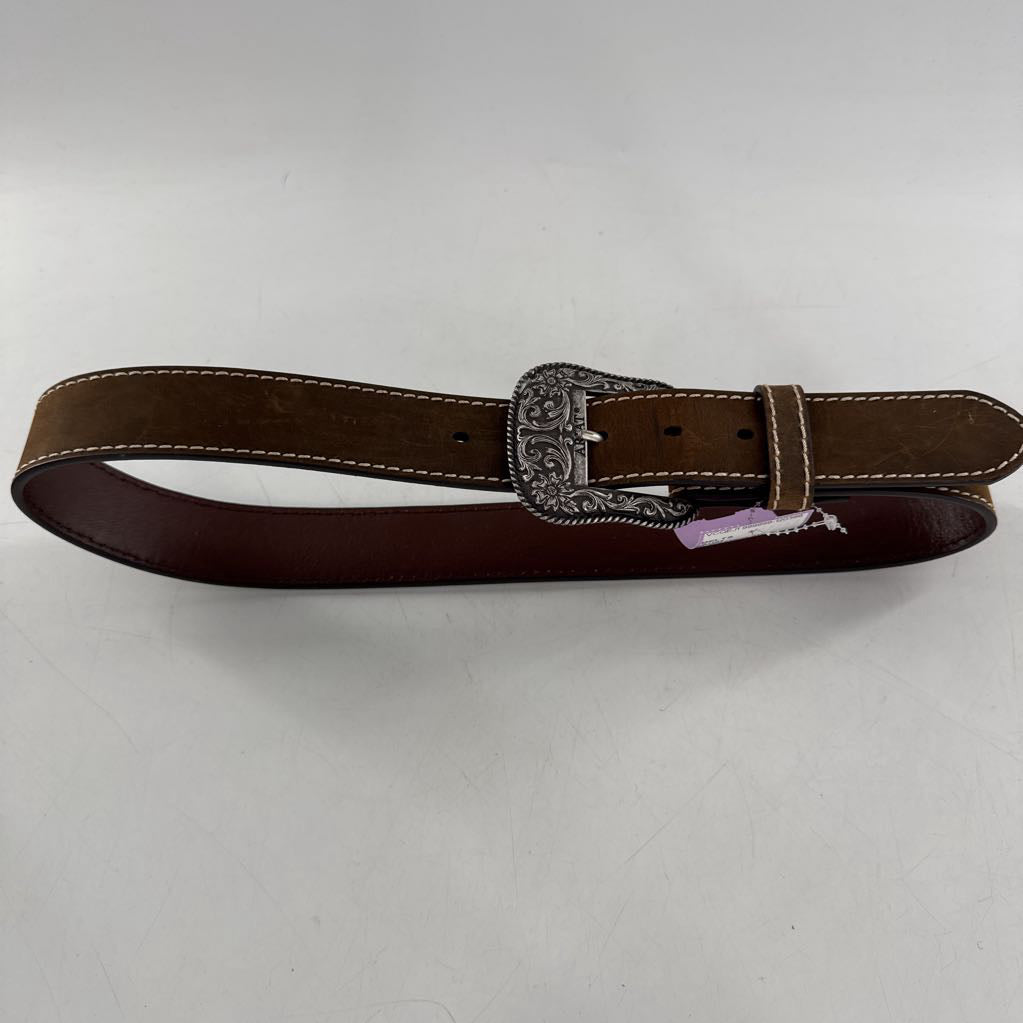 S western style brown leather belt