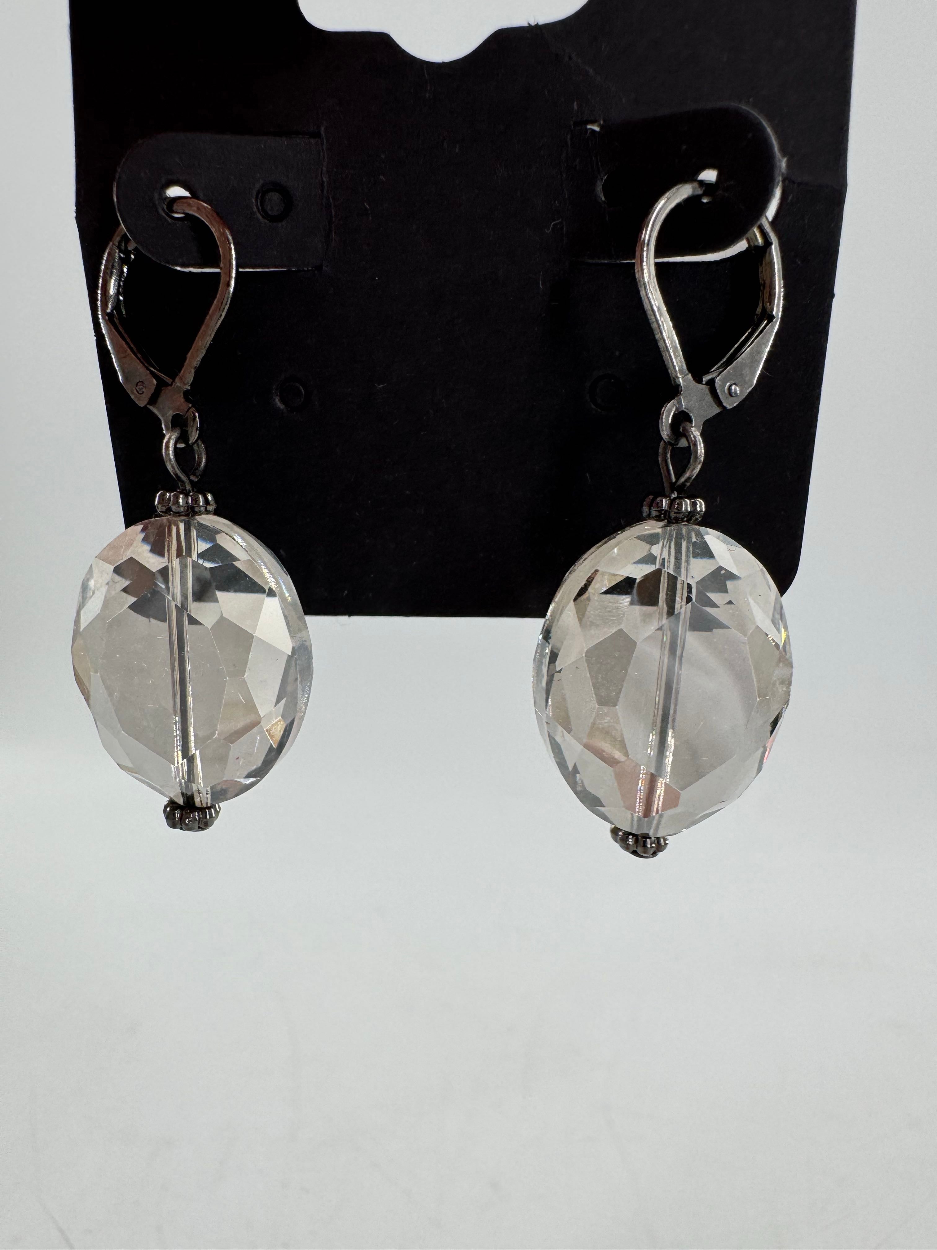 oval bead drop earrings
