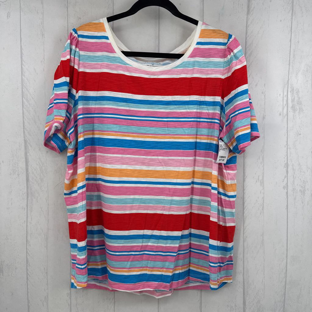 2x s/s stripe top